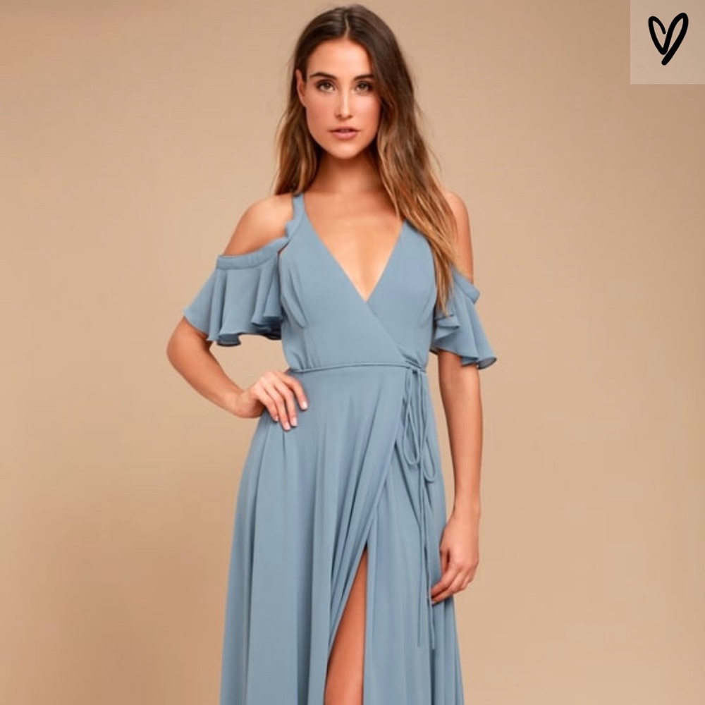 L Lulus easy listening slate blue maxi.